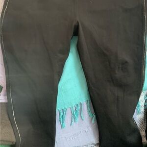 Black Leggings with Silver Stitch Detail